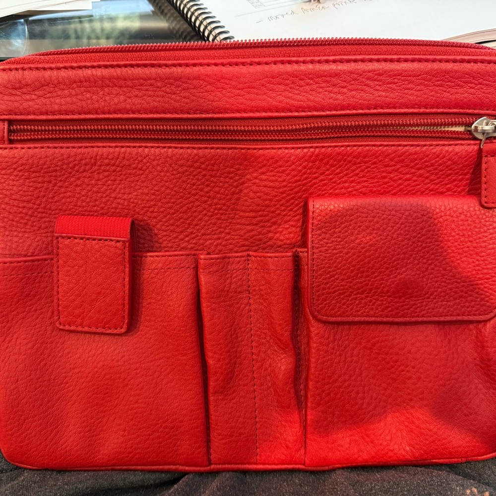 Levenger Red Leather Business Clutch